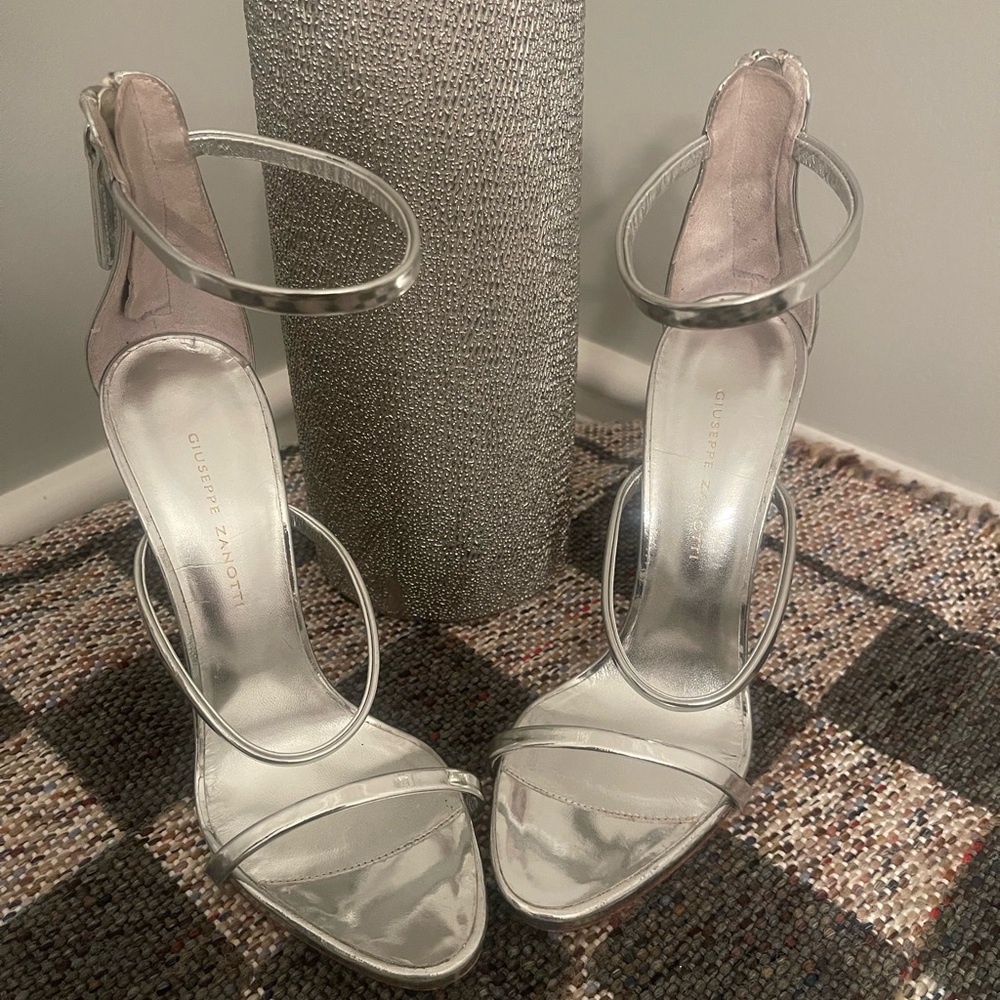 Giuseppe Zanotti Silver Stiletto Heels